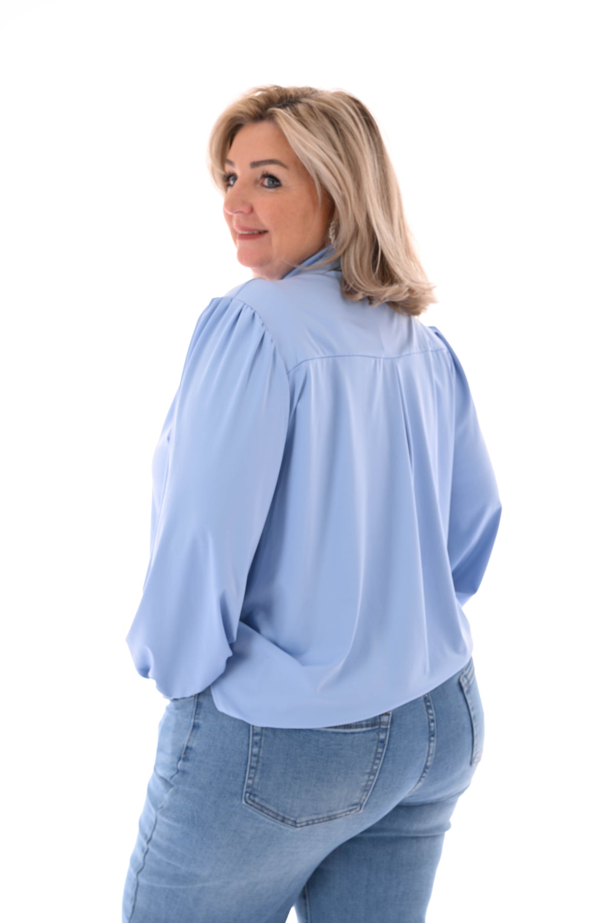Travel blouse lichtblauw