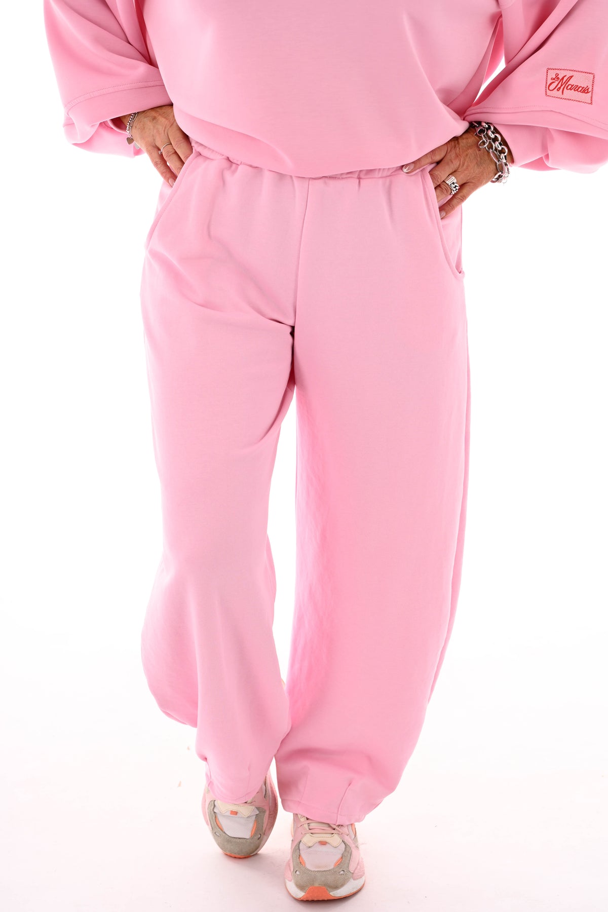 Joggingbroek barrel lichtroze