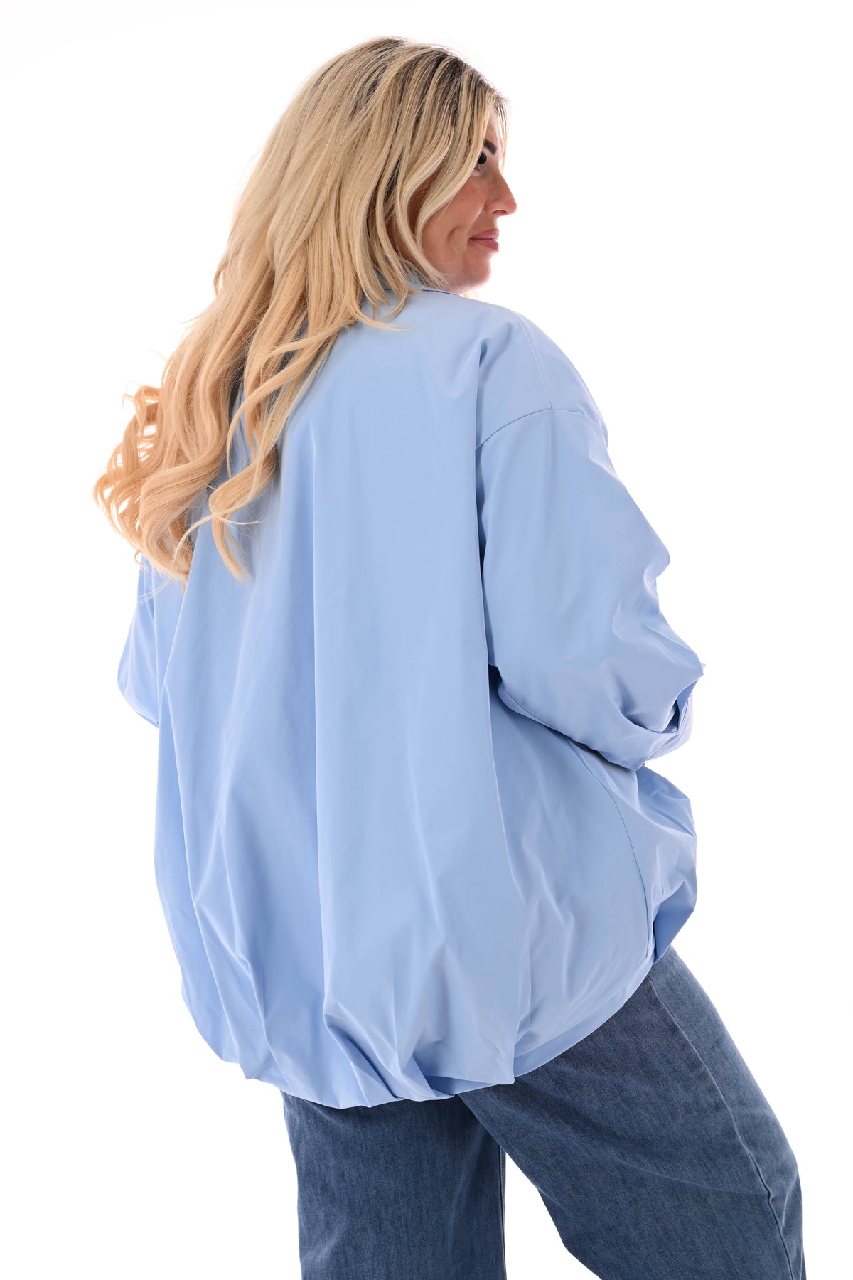 Jasje tweeknoops uni lichtblauw