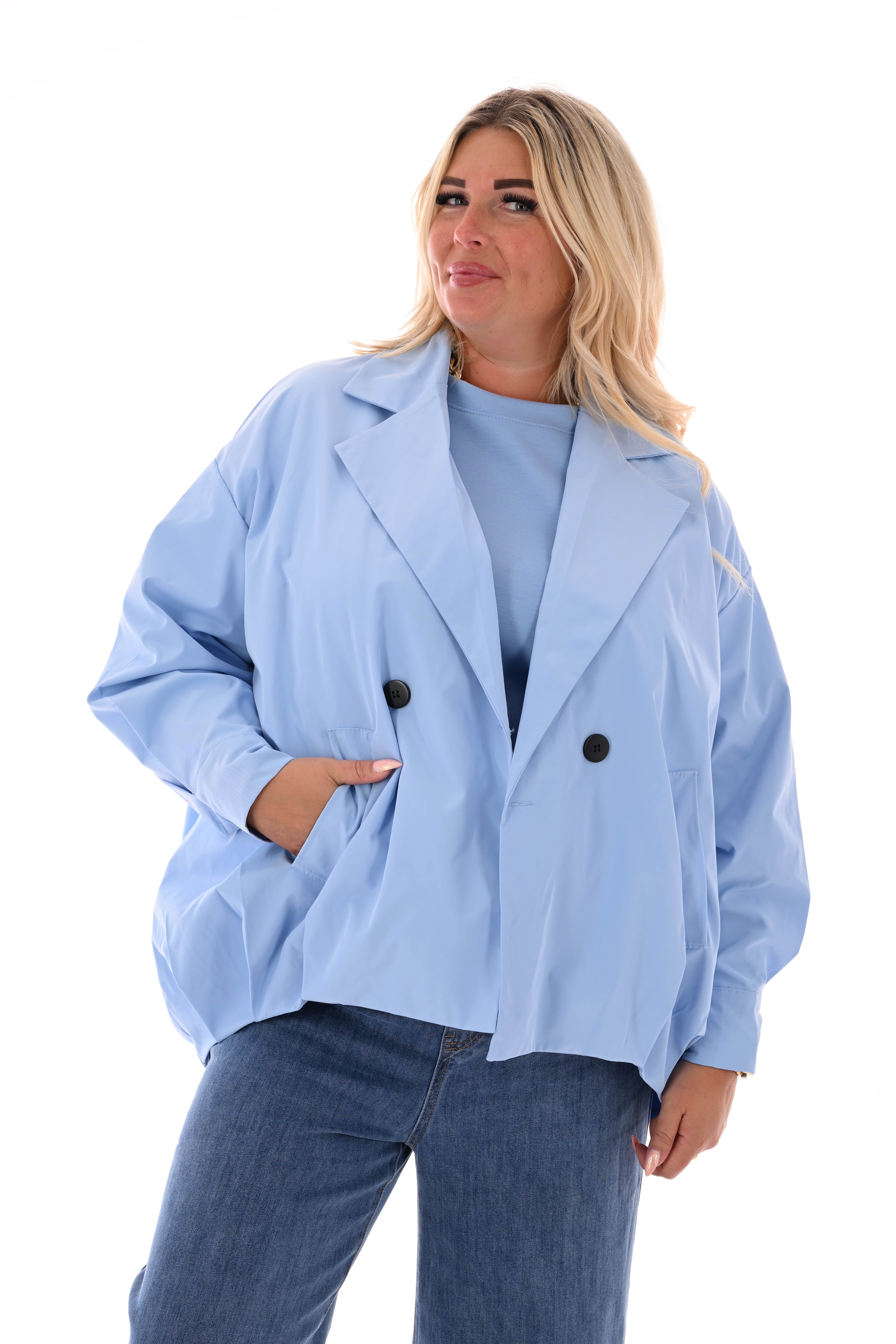 Jasje tweeknoops uni lichtblauw