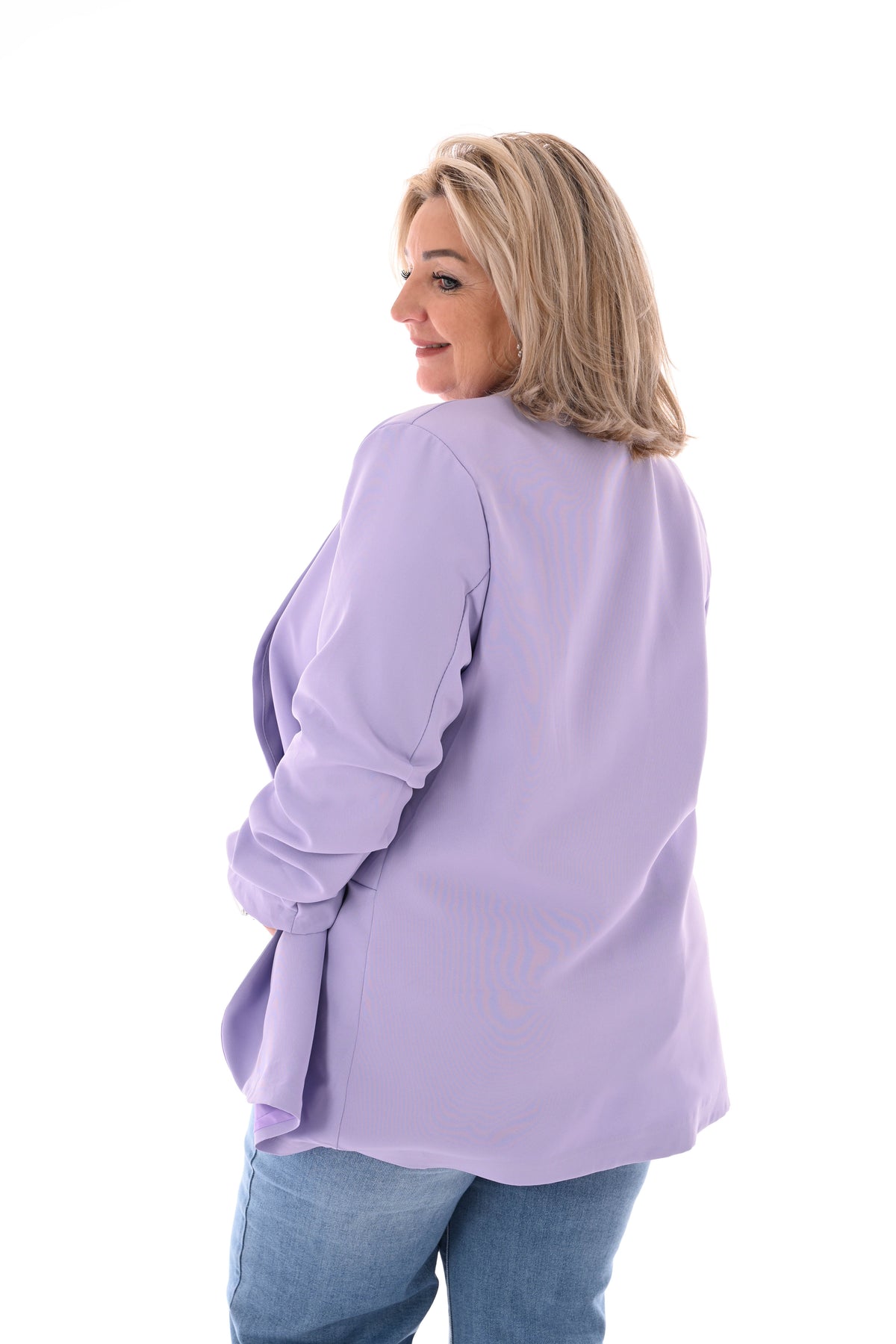 Blazer ophaalmouwen uni lila