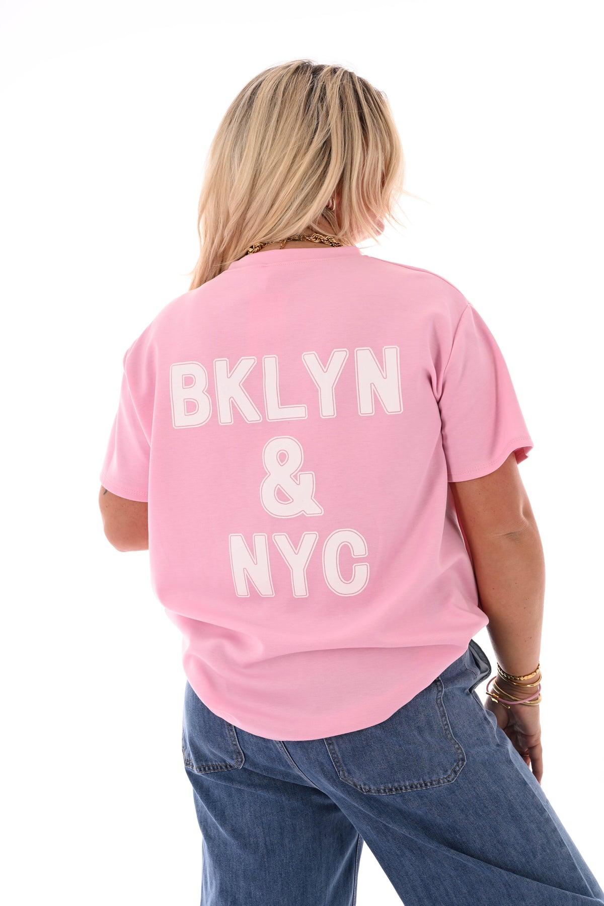 T-shirt Brooklyn & NYC Lichtroze