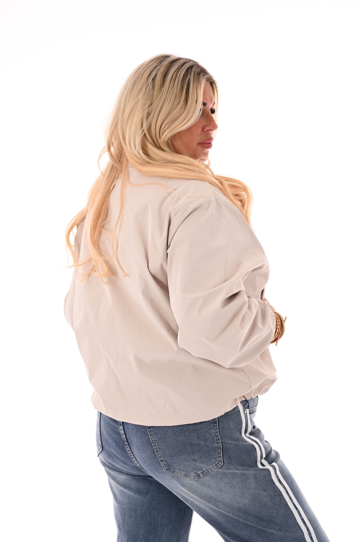 Kort jasje uni met kraag beige