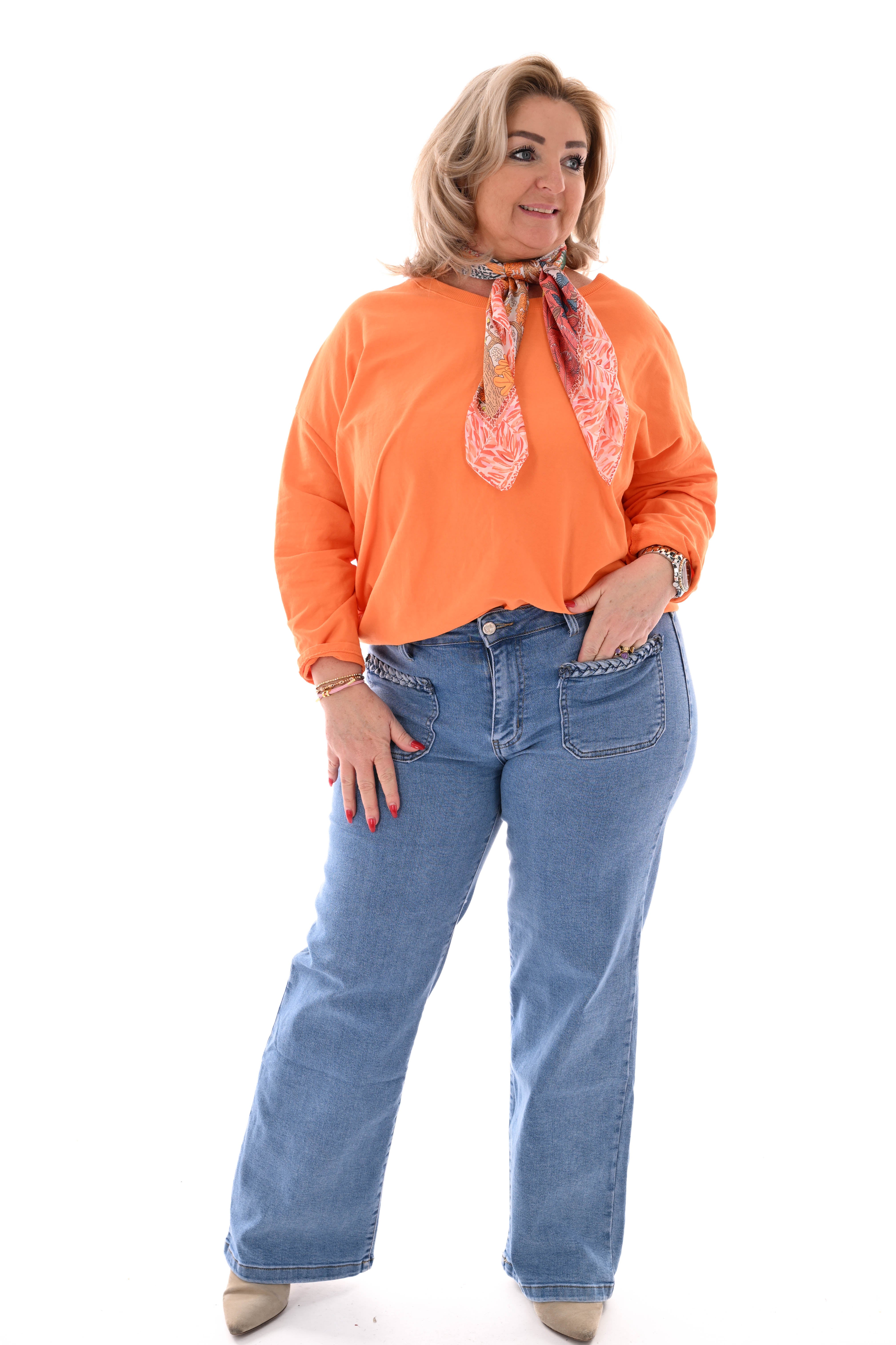 Basic sweater uni oranje