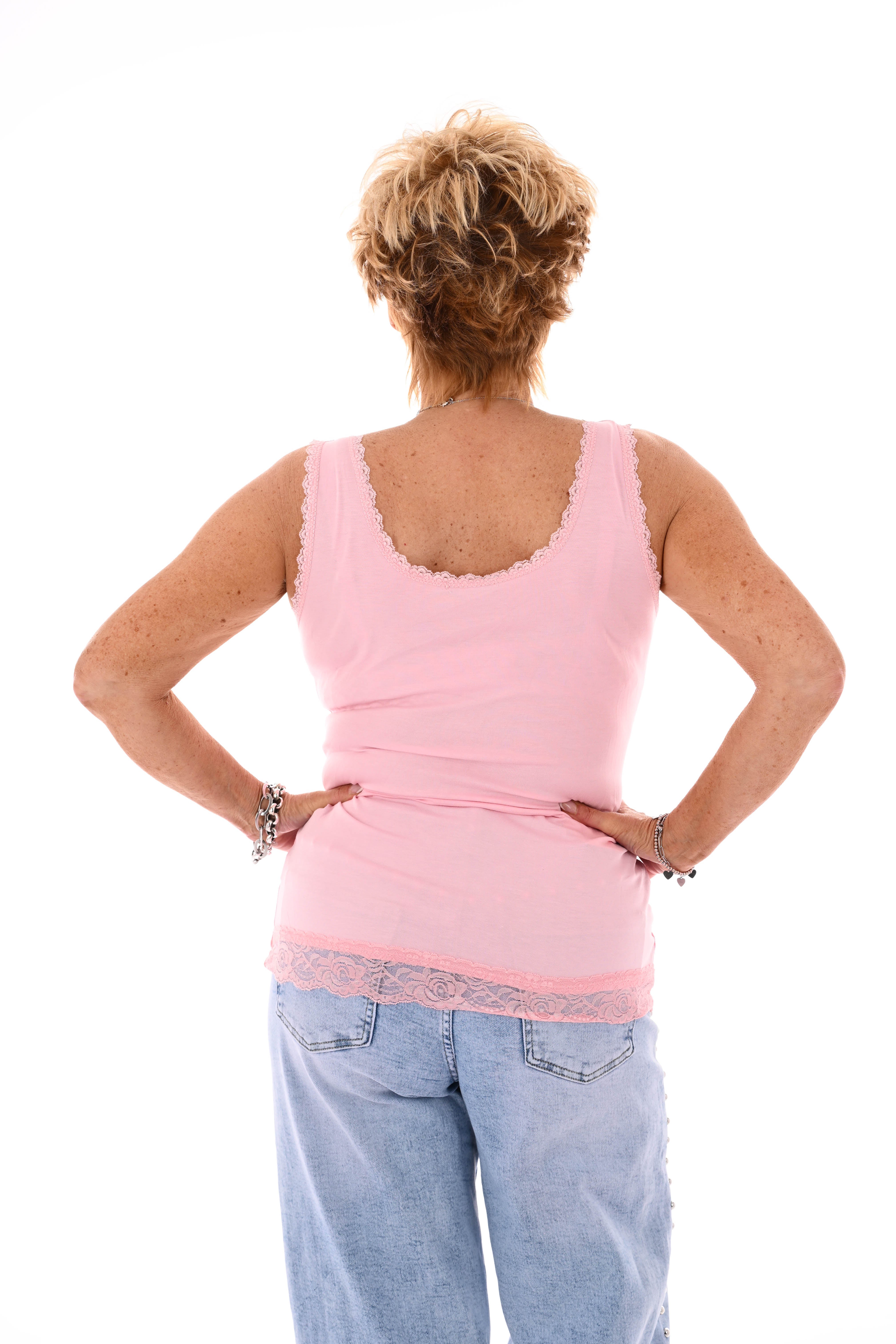 Hemdje kanten onderrand lichtroze