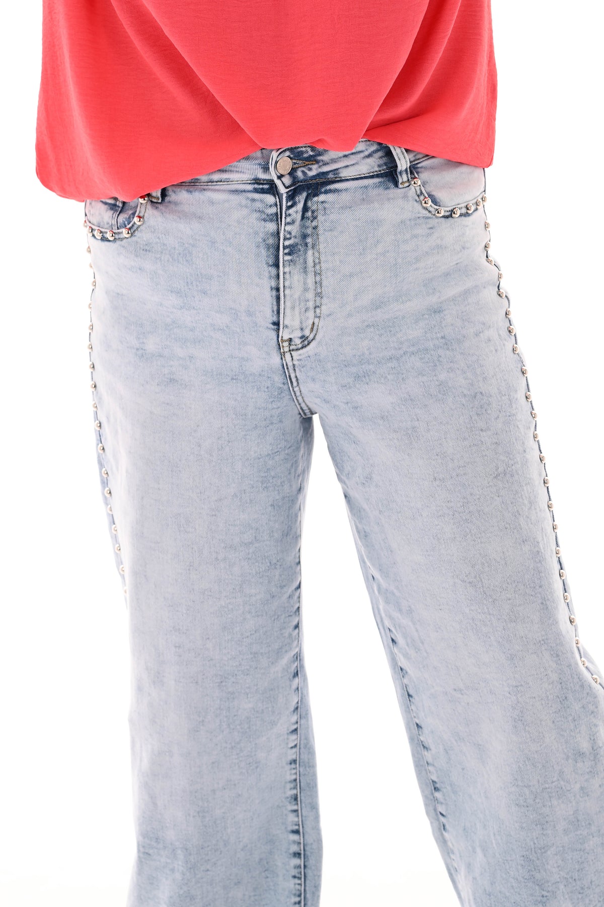 Laulia jeans dadfit studs blauw