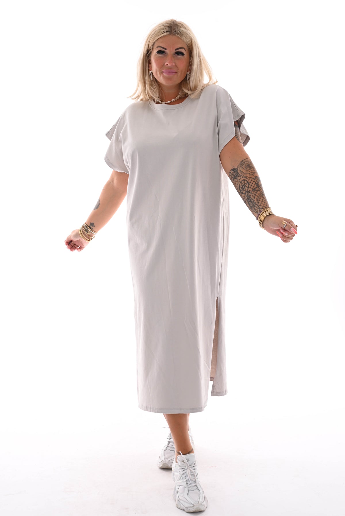 Sweaterdress uni beige