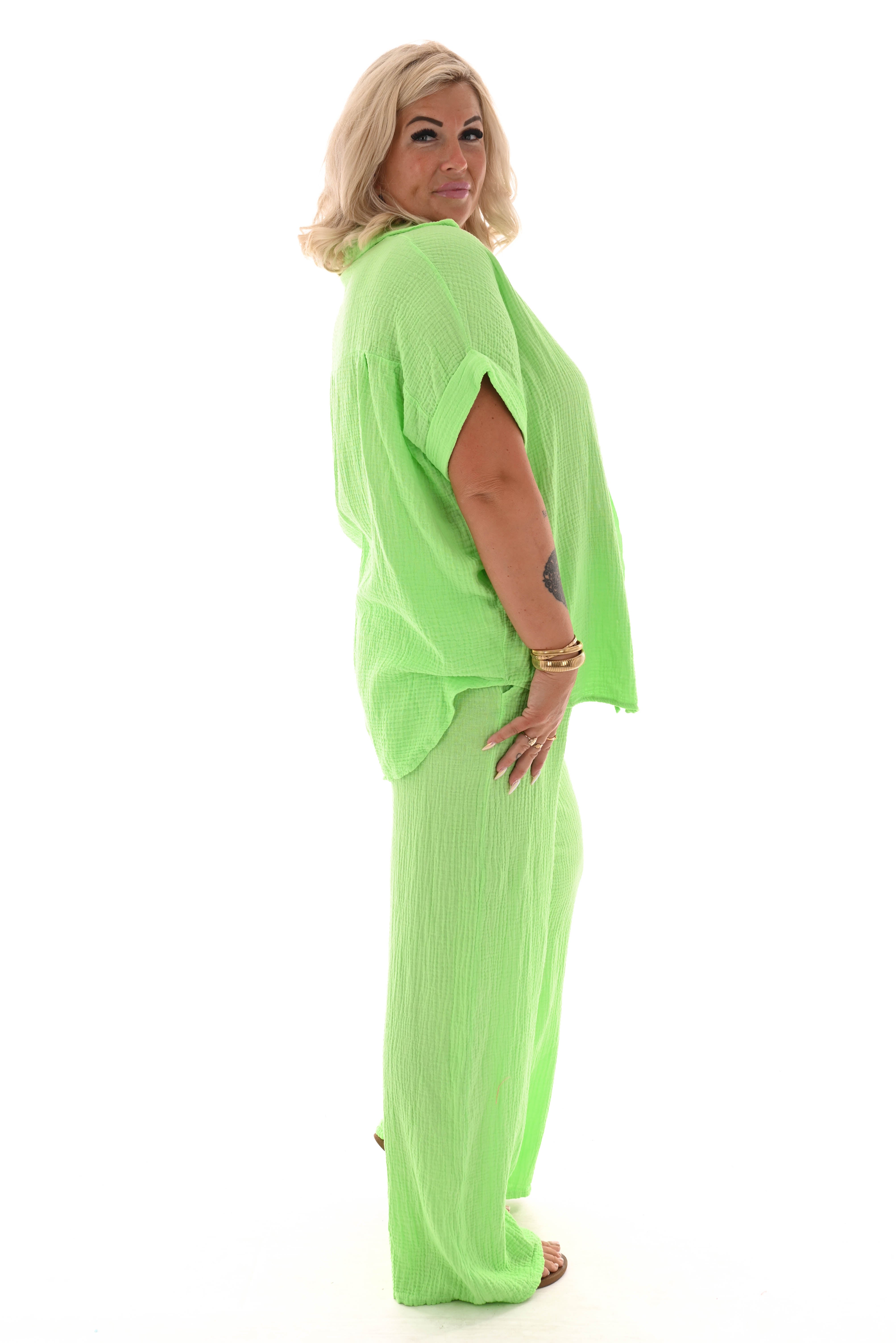 Tweedelig wafel set  fel groen