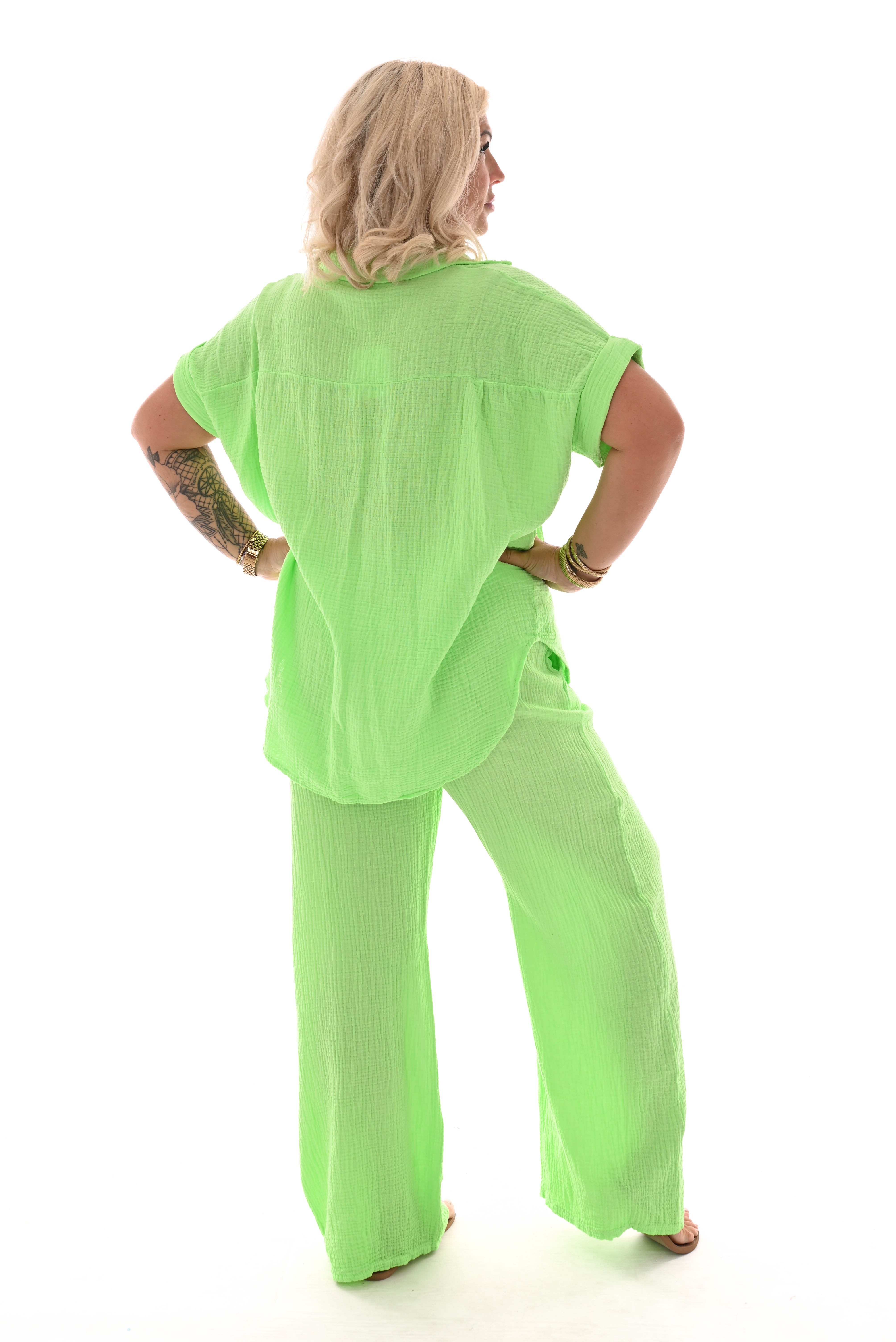 Tweedelig wafel set  fel groen