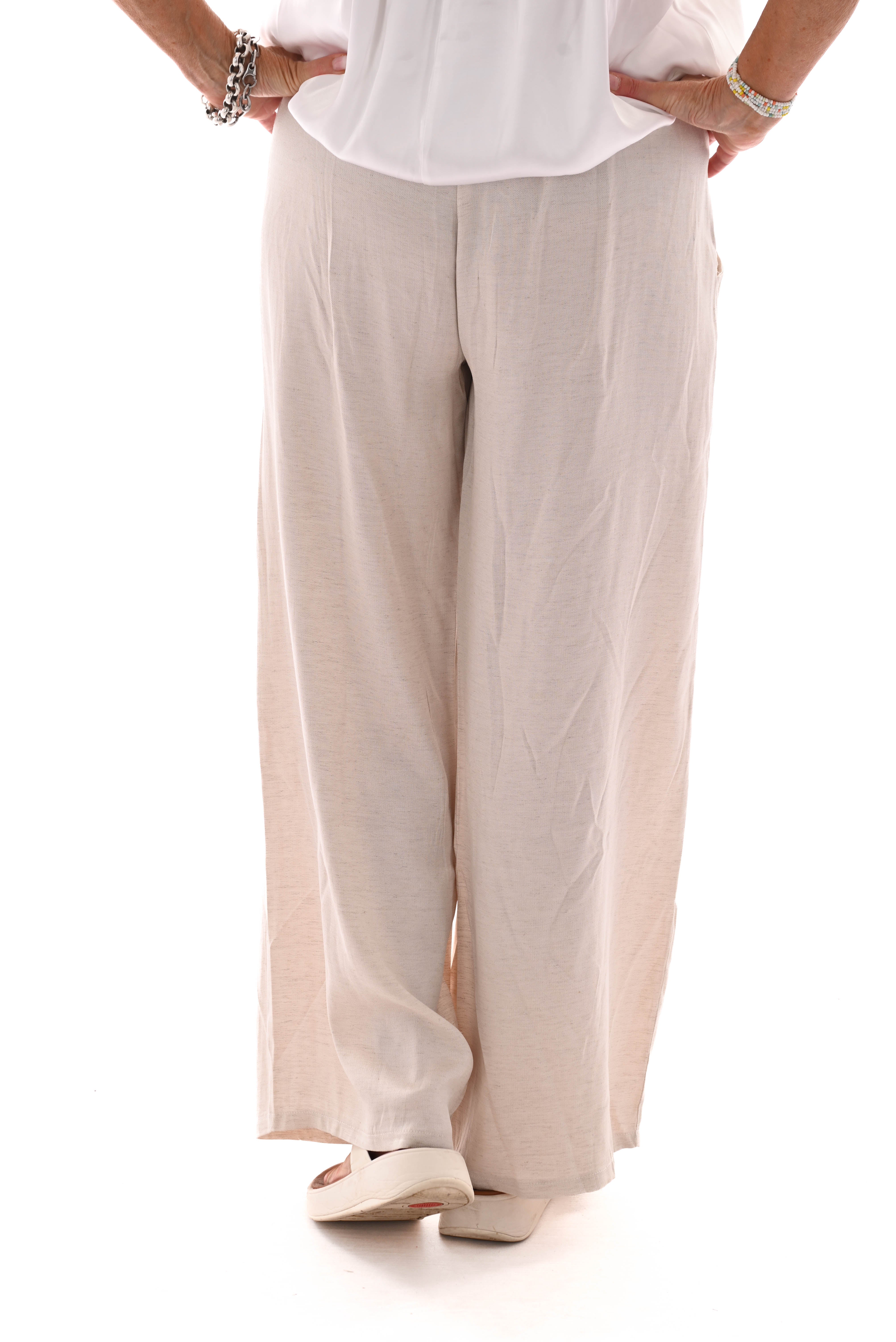 Linnenlook broek creme