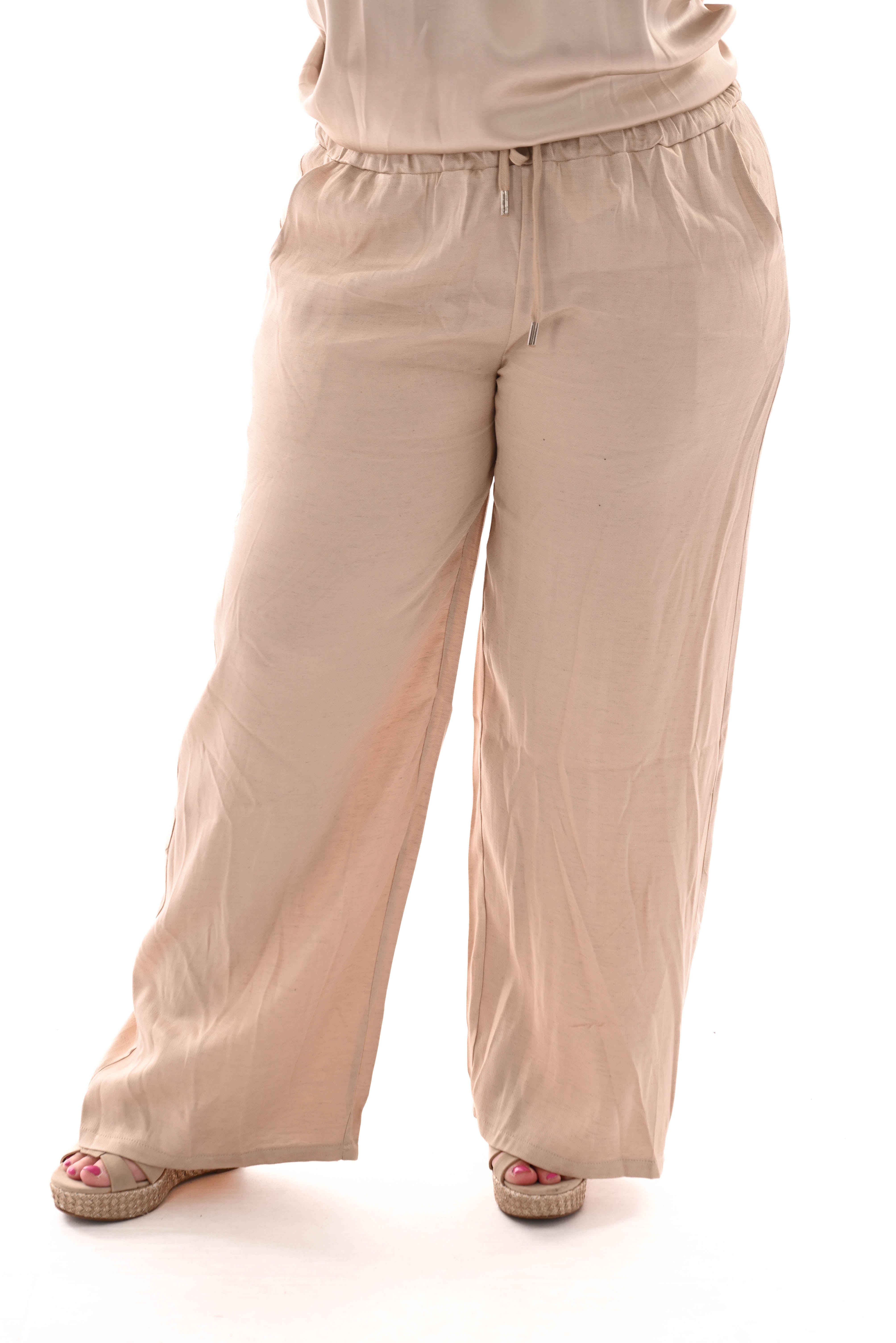 Linnenlook broek beige