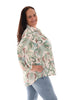 Blouse multi v-hals bladeren lichtgroen