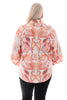 Blouse multi v-hals bladeren oranje