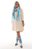 Sjaal blauw/turqoise goude hartjes 63