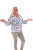 Blouse multi v-hals bogen blauw