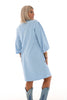 Sweater dress pofmouwen licht blauw