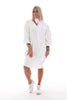 Sweater dress pofmouwen roomwit