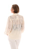 Korte doorknoop blouse pofmouwen creme