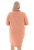 Sweater dress boothals peach