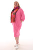 Sweater dress met zakken barbie roze