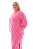 Sweater dress met zakken barbie roze