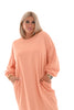 Sweater dress met zakken peach