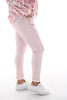 Stretchbroek met broderie bies licht roze