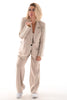 Tweedelig pak blazer met brede bies beige