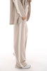 Tweedelig pak blazer met brede bies beige