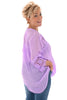 Blouse linnenlook met kant lila