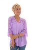 Blouse linnenlook met kant lila
