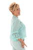 Blouse linnenlook met kant lichtgroen