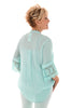 Blouse linnenlook met kant lichtgroen