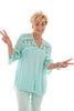 Blouse linnenlook met kant lichtgroen