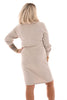 Jurk tricot met zakken beige