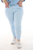 Stretchbroek fijne strepen blauw