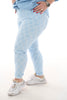 Stretchbroek fijne strepen blauw
