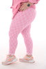 Stretchbroek fijne strepen roze
