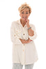 Doorknoop blouse gouden knopen roomwit