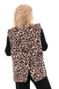 Gilet panter rug met overslag zwart