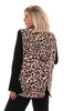 Gilet panter rug met overslag zwart