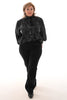 Blouse met strik marble zwart