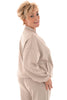 Tweedelig pak met baseball jasje beige