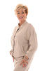 Tweedelig pak met baseball jasje beige