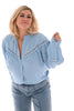 Blouse met kanten randen lichtblauw