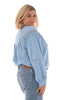 Blouse met kanten randen lichtblauw