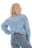 Blouse met kanten randen lichtblauw
