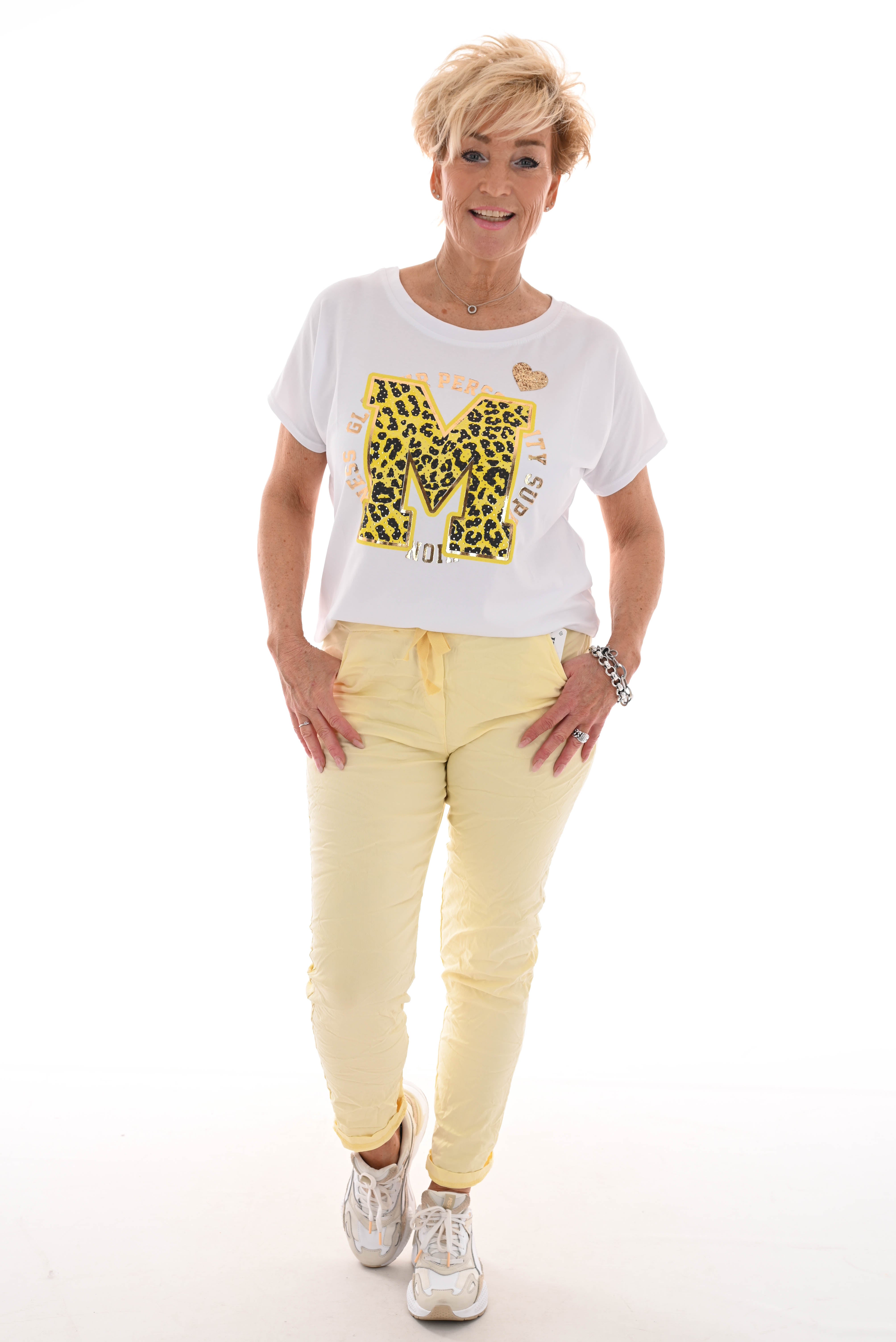 T-shirt Panter 'M' geel
