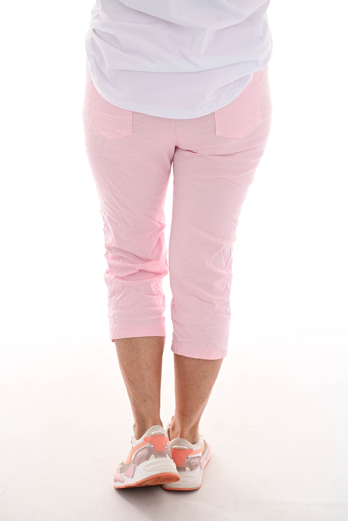 Stretchbroek uni capri babyroze
