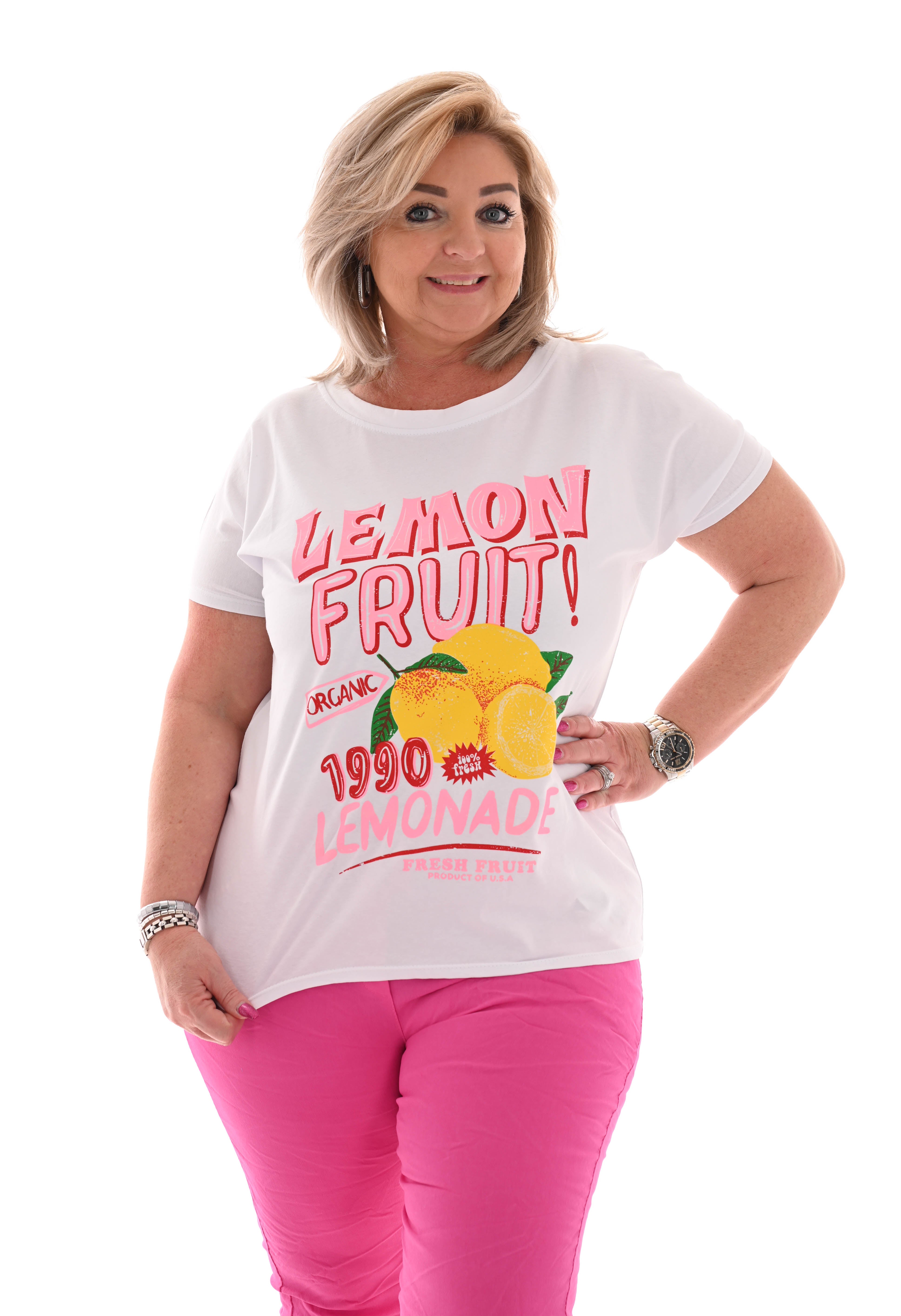 T-shirt Lemon fruit roze